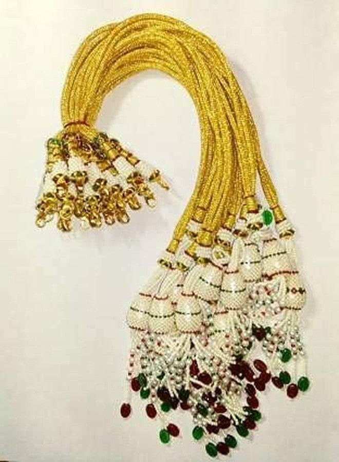 SIJCM Dori Back Rope Quilling Women Silk Thread Colorful Jewelry Making Necklace Golden Handcraft, Metal Brass Pearl Necklace Back Rope Dori for Silk Thread Jewellery - Image 2